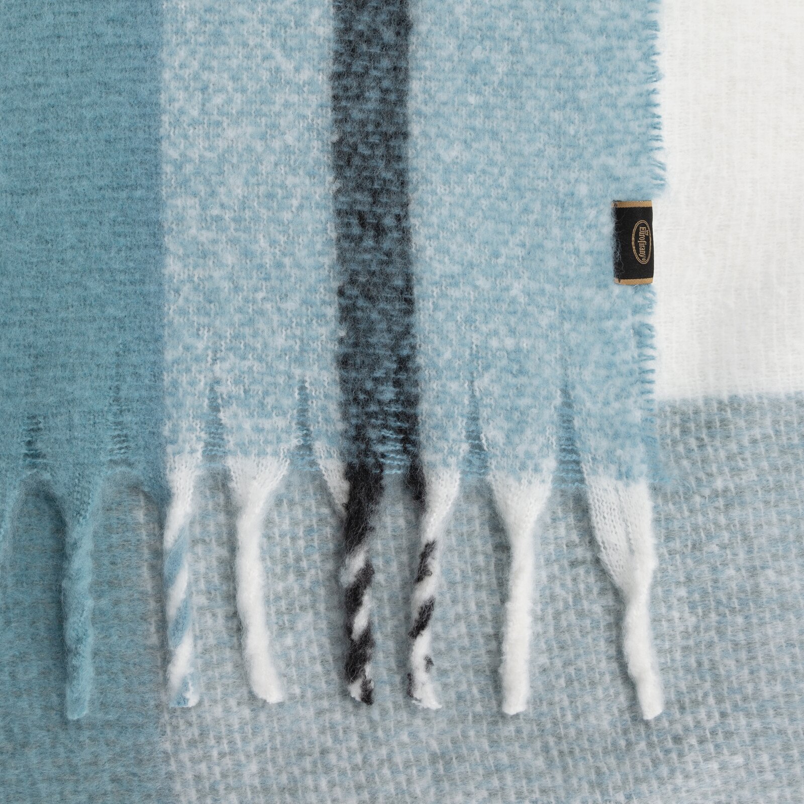 Deka so strapcami MOHER 130x170cm modrá/biela