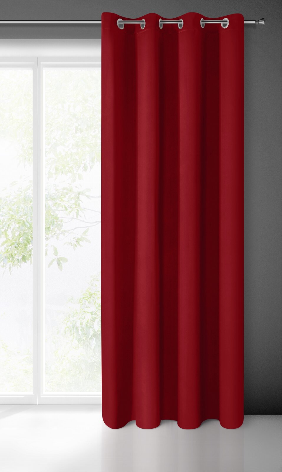 Záves BLACKOUT na krúžkoch 135x250cm červený 135x250