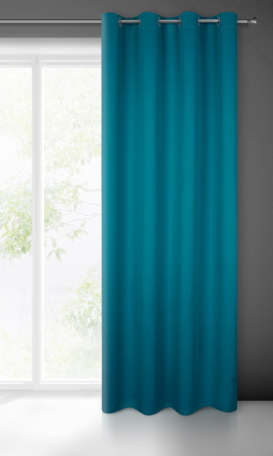 Záves BLACKOUT na krúžkoch 135x250cm tmavotyrkysový 135x250