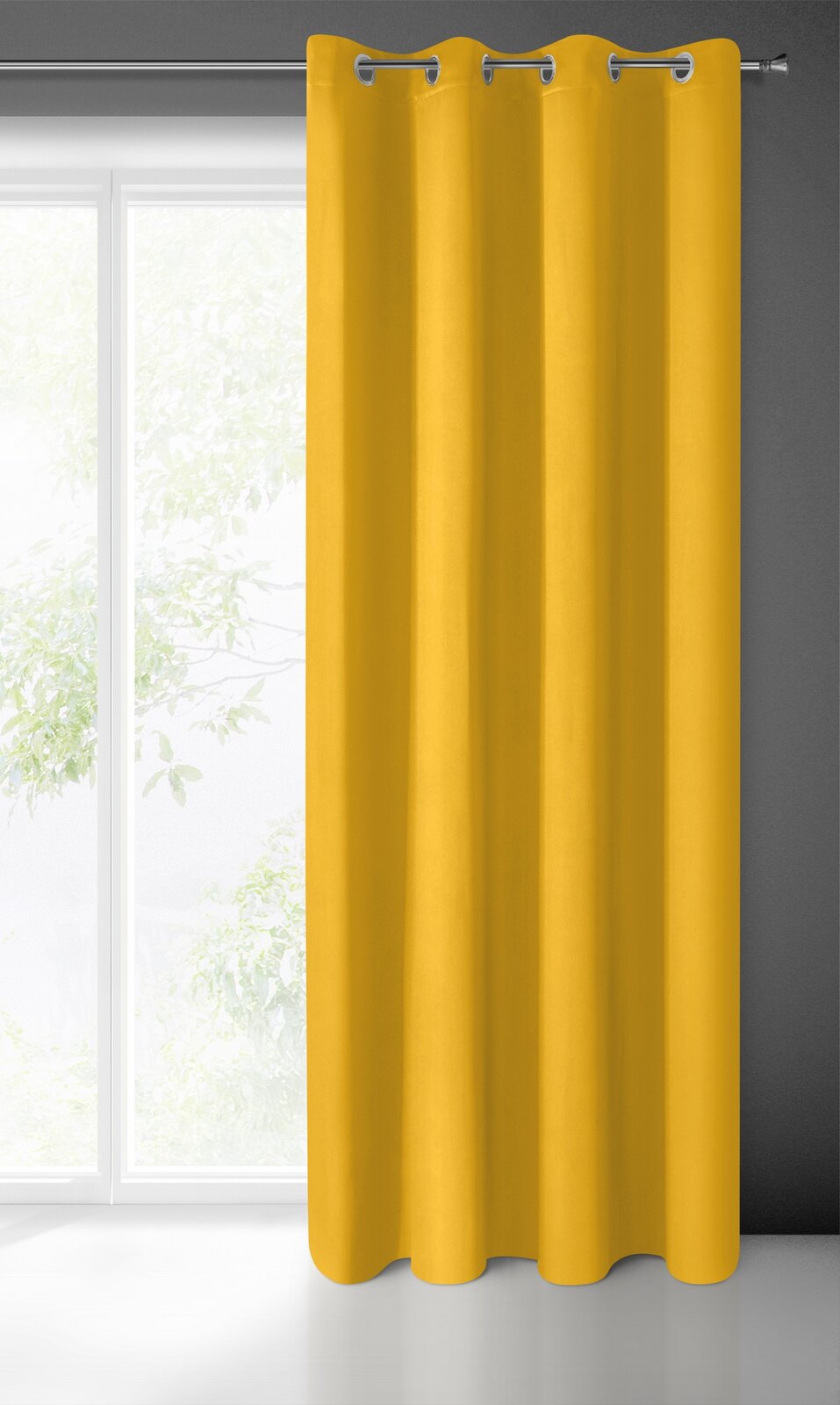 Záves BLACKOUT na krúžkoch 135x250cm horčicový 135x250