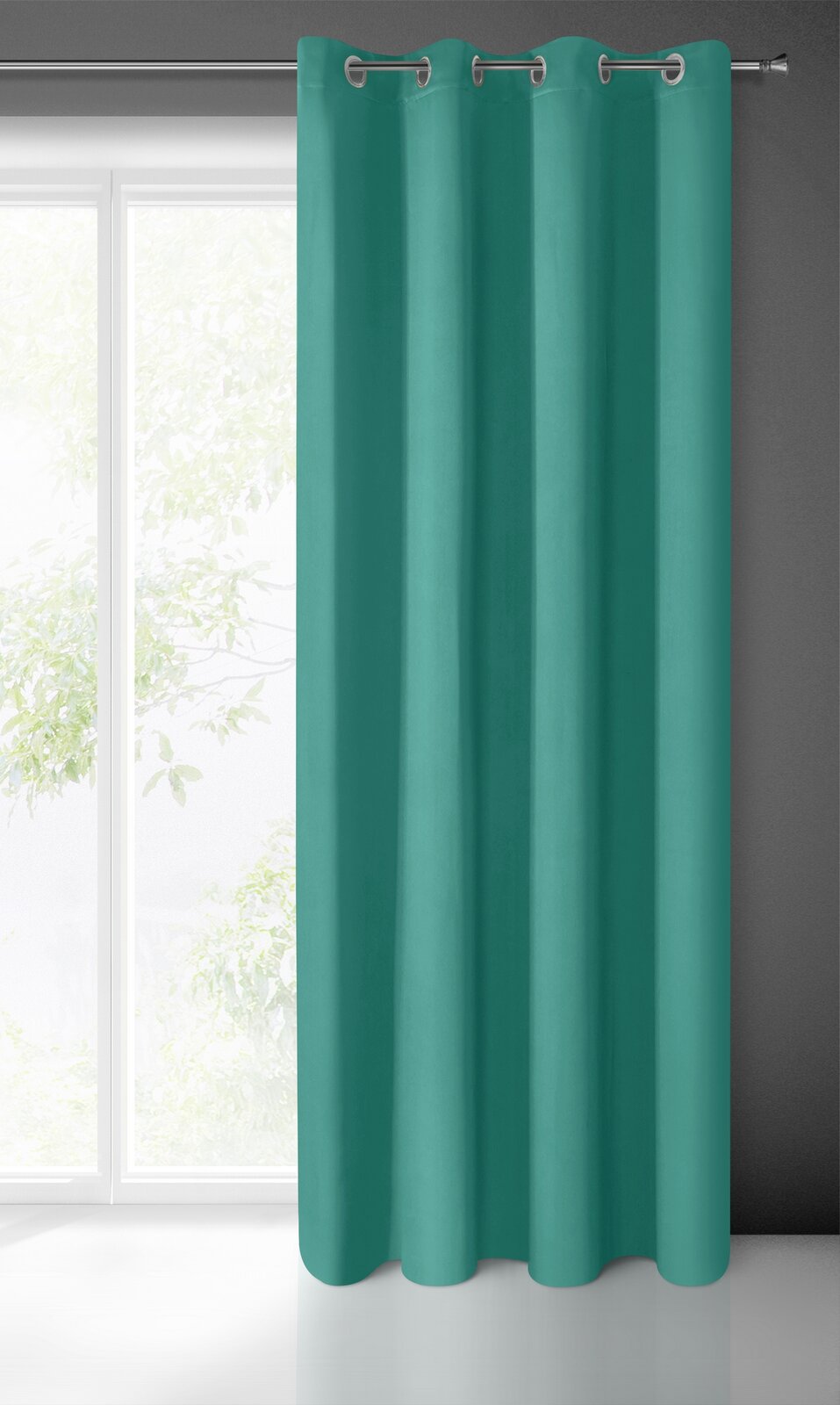 Záves BLACKOUT na krúžkoch 135x250cm tyrkysový 135x250