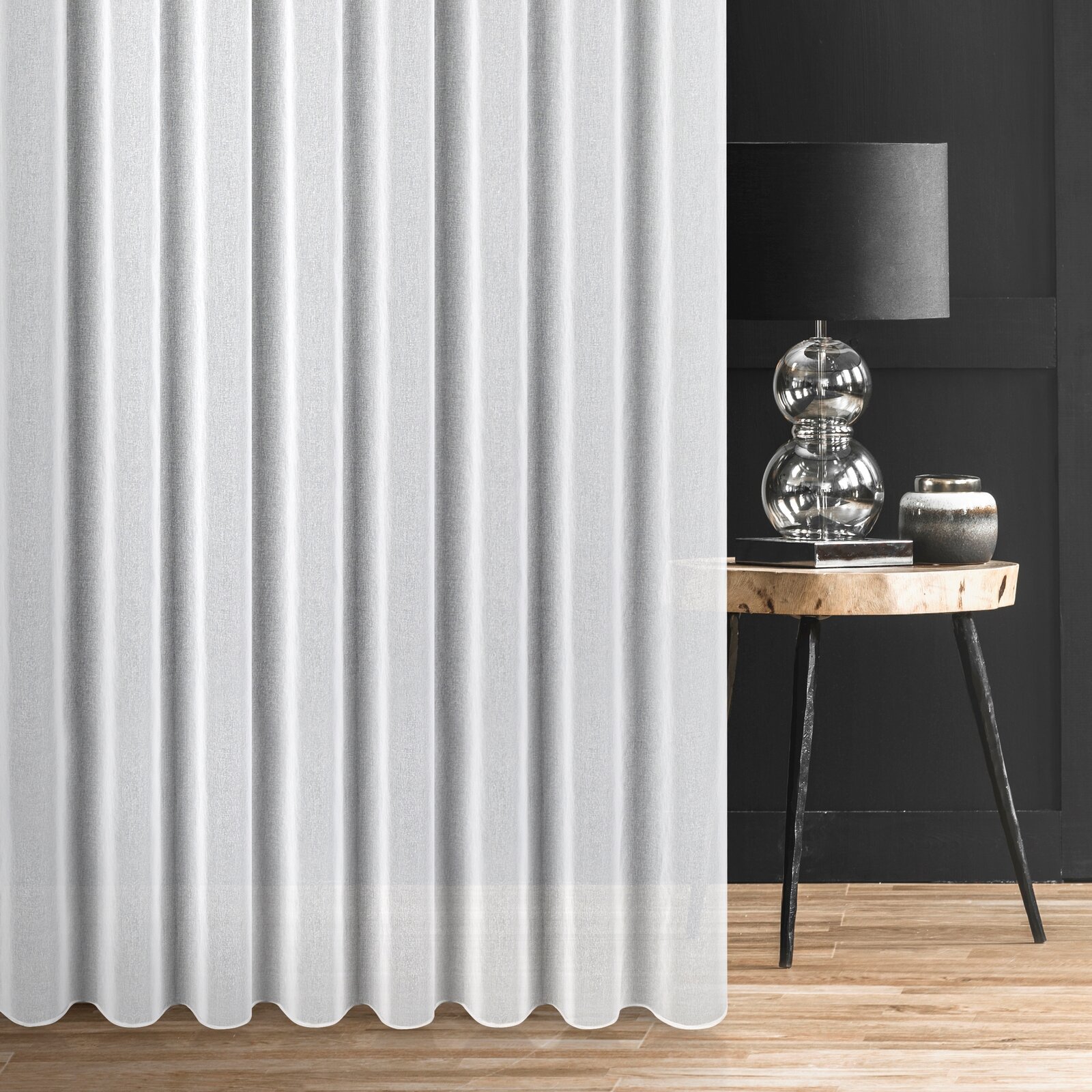Záclona metráž 2154 biela, 300cm 300