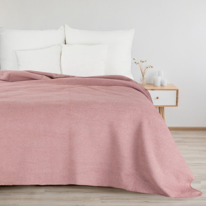 Deka AMBER s vafľovou štruktúrou 200x220cm púdrová ružová 200x220