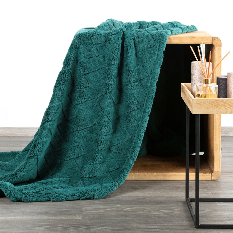 Deka z mikroflanelu CARO 170x210cm tmavozelená 170x210