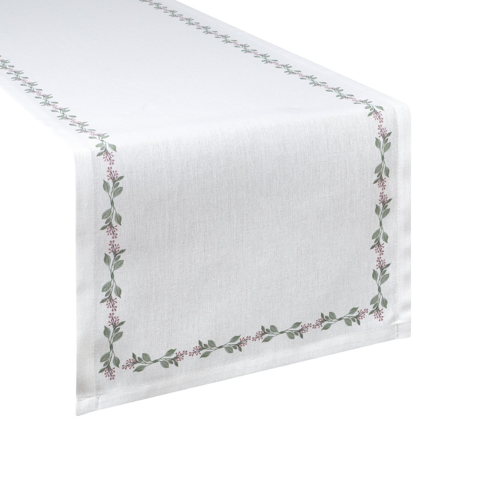 Obrus LILY biely/zelený 40x140