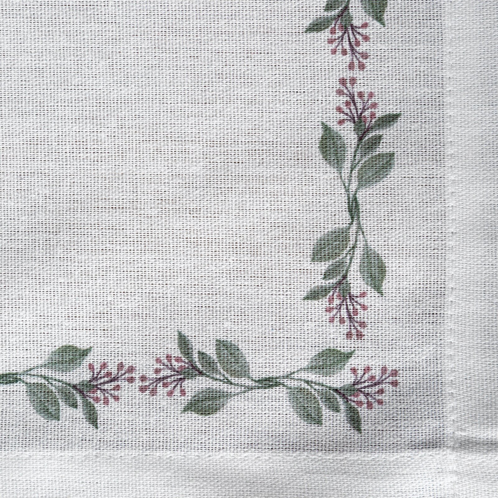 Obrus LILY biely/zelený 40x140