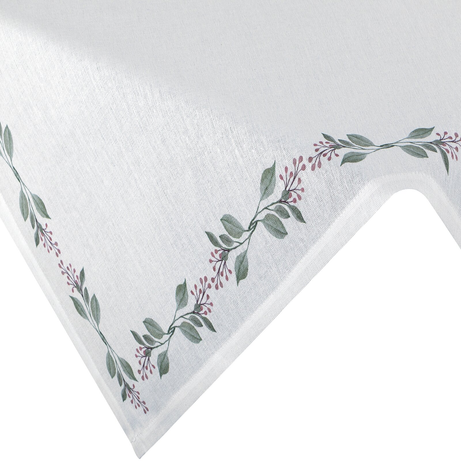 Obrus LILY biely/zelený 40x140