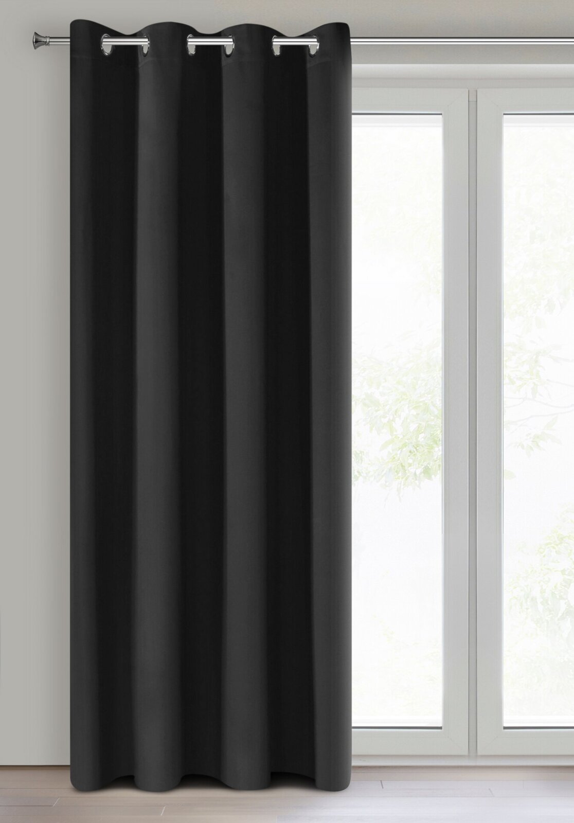 Záves NERISA na krúžkoch 140x250cm čierny 140x250