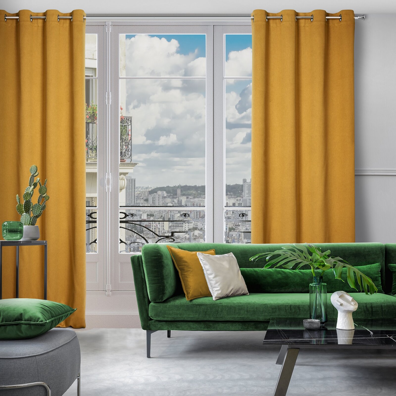 Záves AMARO na krúžkoch 135x250cm medový 135x250