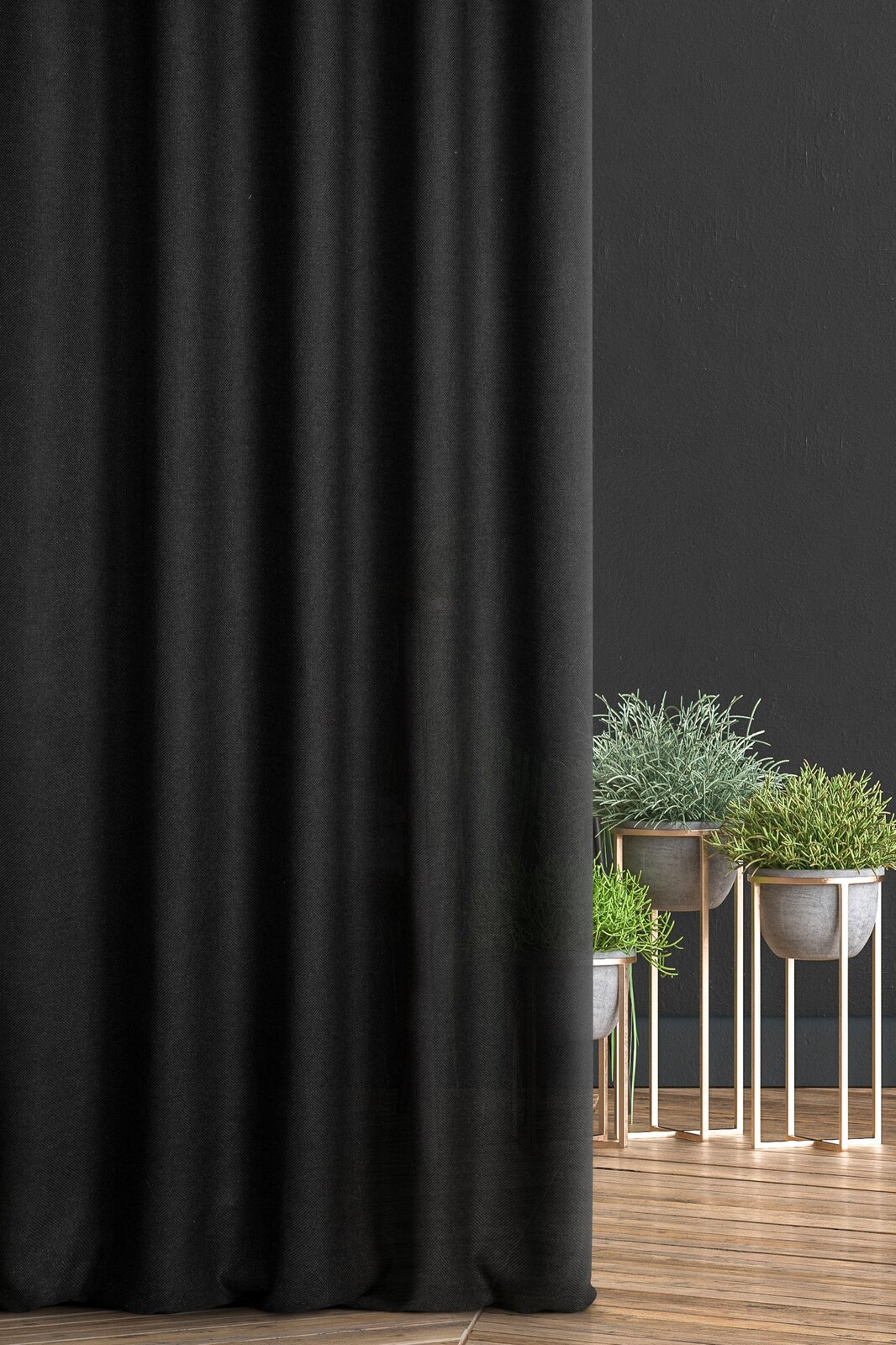 Záves JULA čierny, 300cm 300