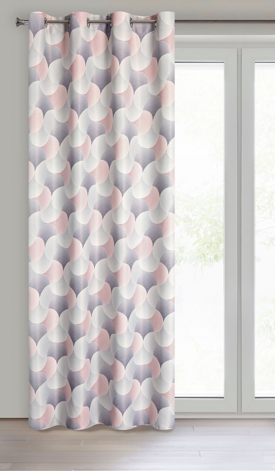 Záves ASETA na krúžkoch 140x250cm sivý/ružový 140x250