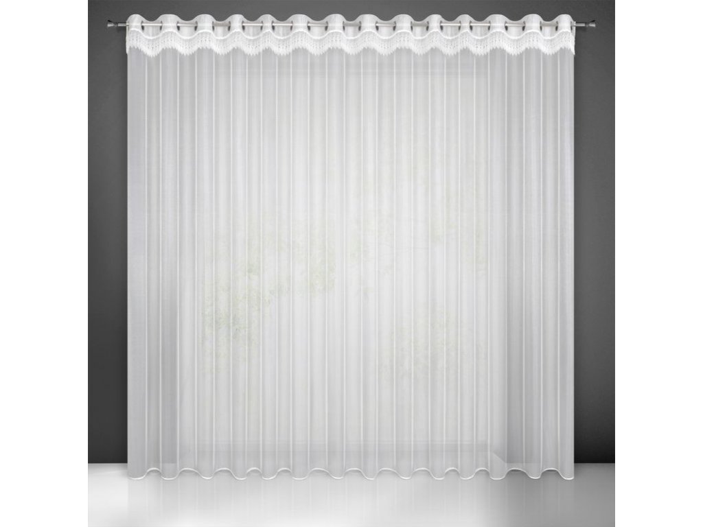 Záclona Sari na krúžkoch biela 350x250 cm