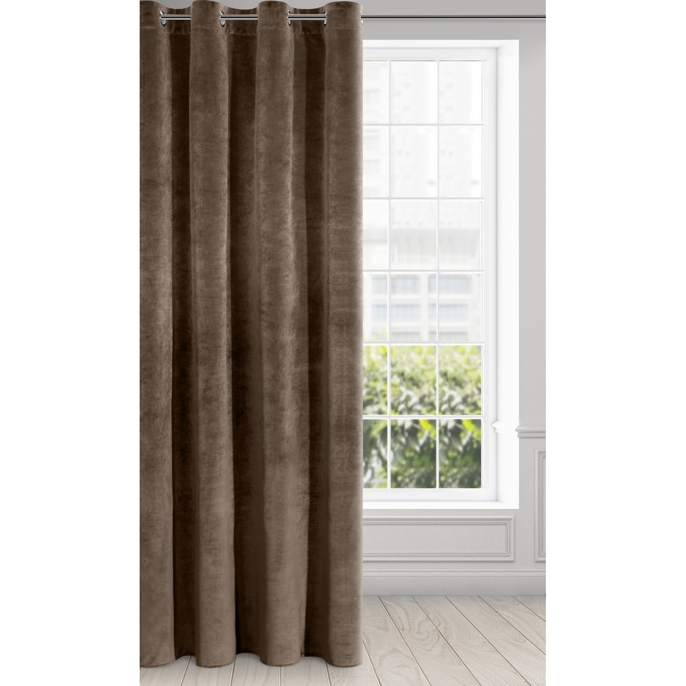 Záves RIA na krúžkoch hnedý 140x250cm 140x250