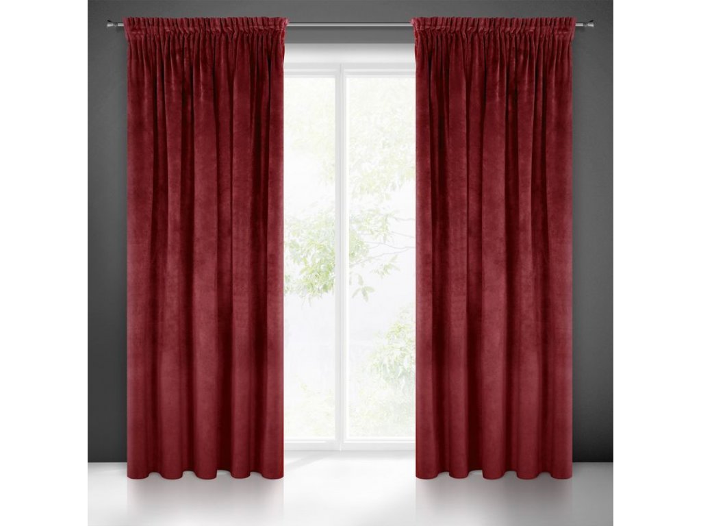 Záves RIA na páske tmavý bordový 140x270cm 140x270