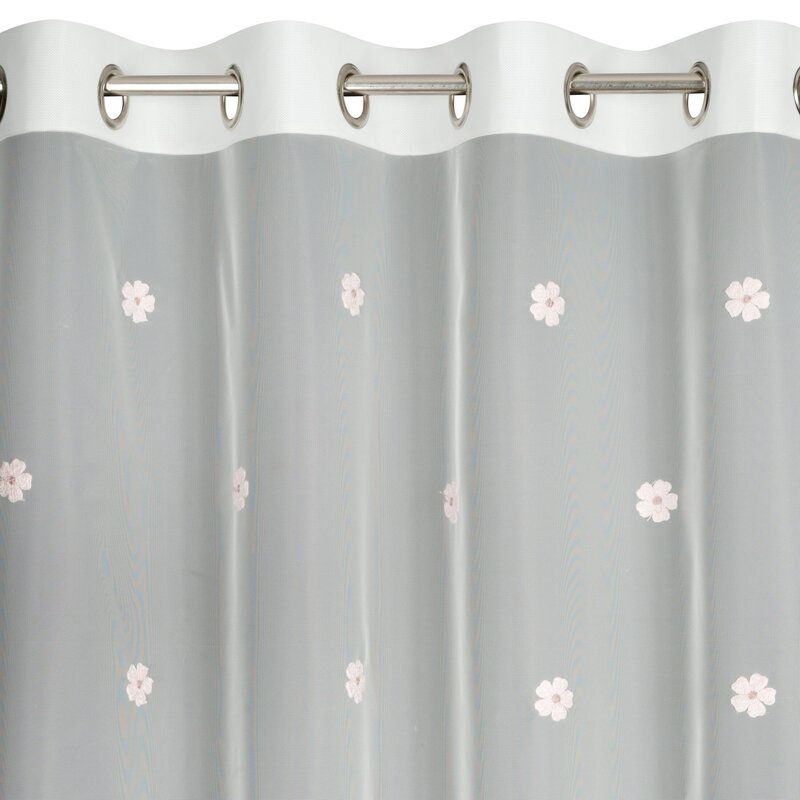 Záclona ELSA na krúžkoch biela/ružová 140x250cm 140x250