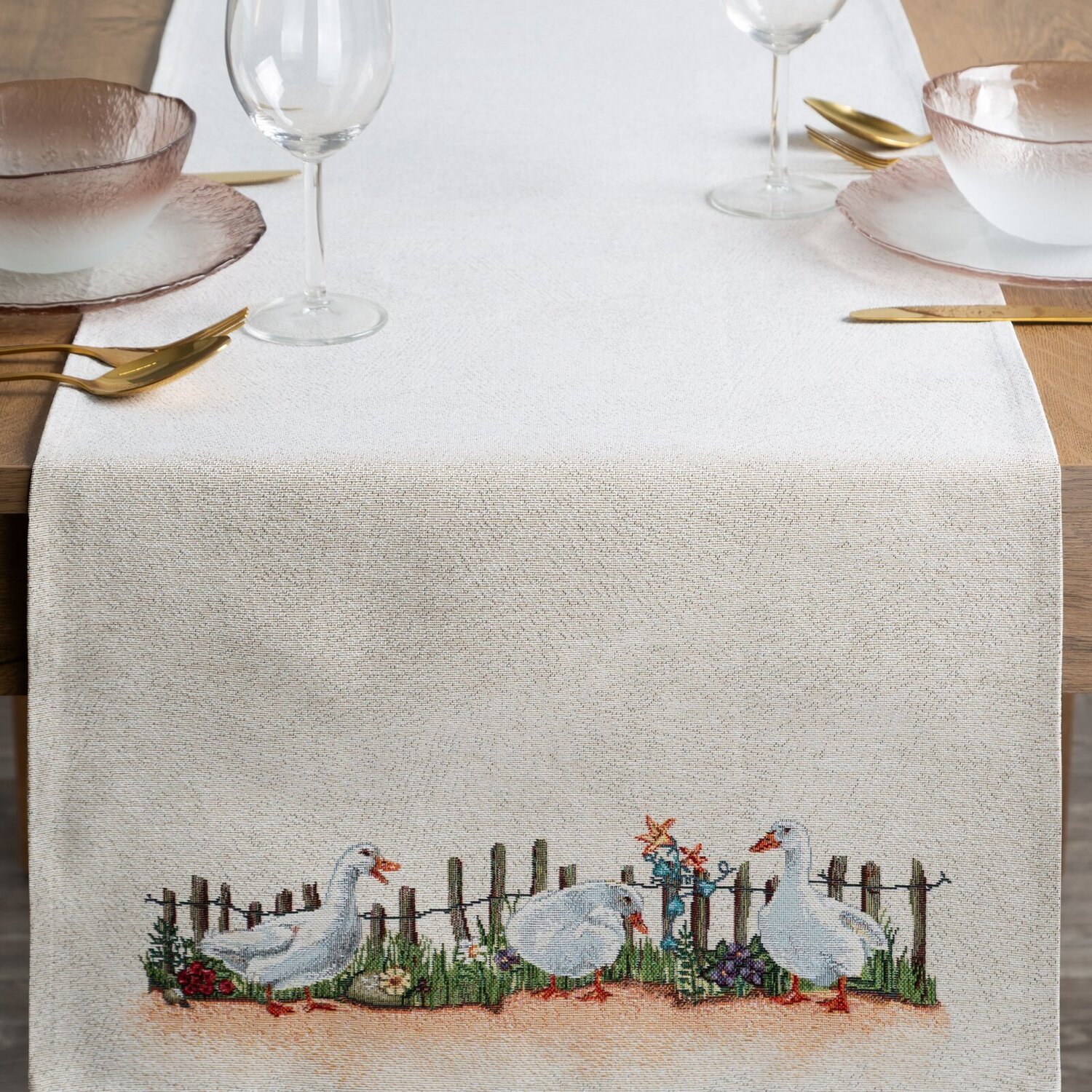 Veľkonočný gobelínový obrus 4097 45x140cm naturálny 45x140