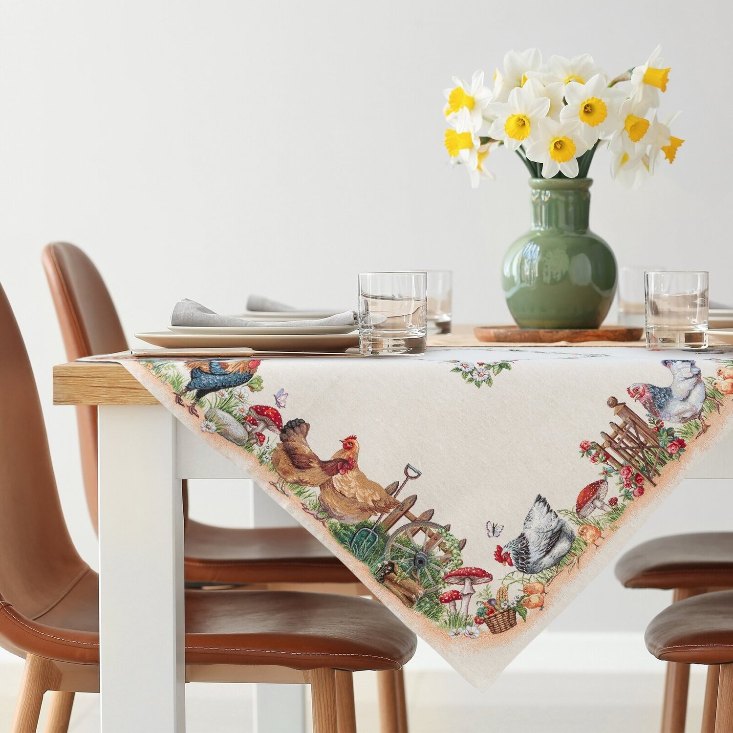 Veľkonočný gobelínový obrus 1287 100x100cm naturálny 100x100