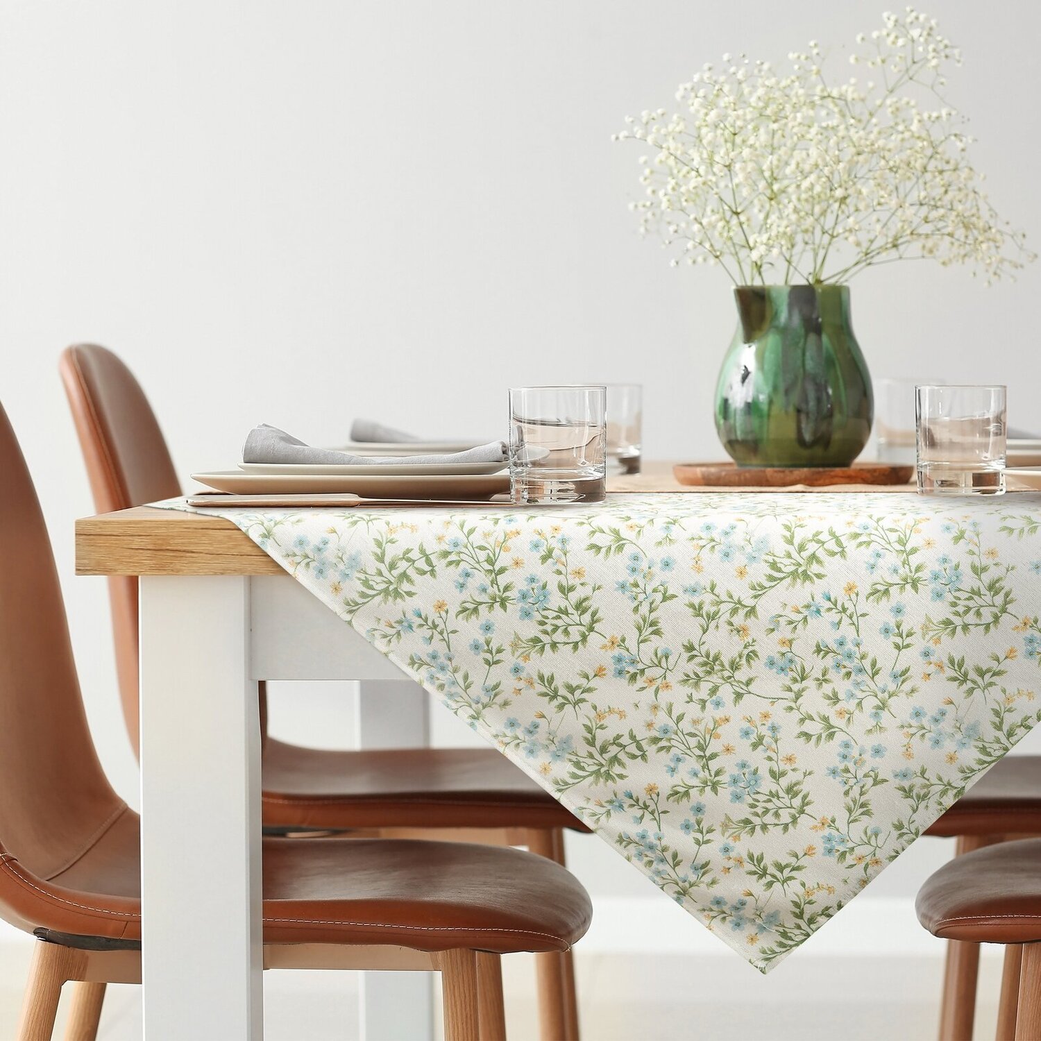 Obrus TARA krémový/zelený 40x140