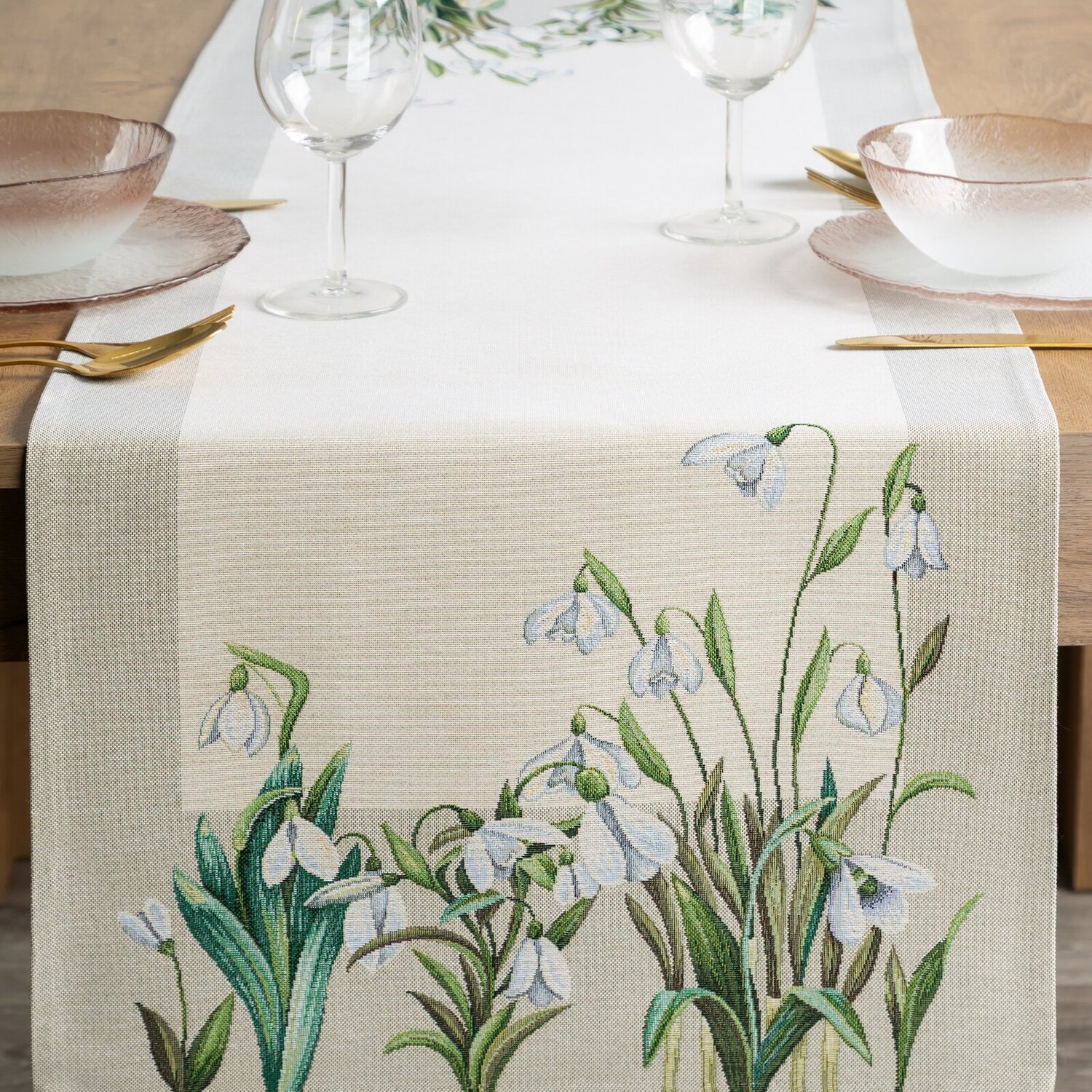 Veľkonočný gobelínový obrus 1300 45x140cm naturálny 45x140