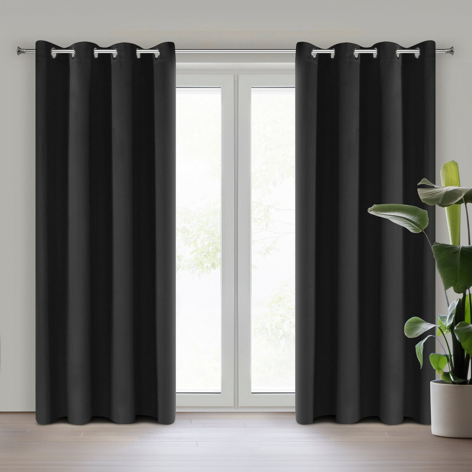 Záves NERISA na krúžkoch 140x250cm čierny 140x250