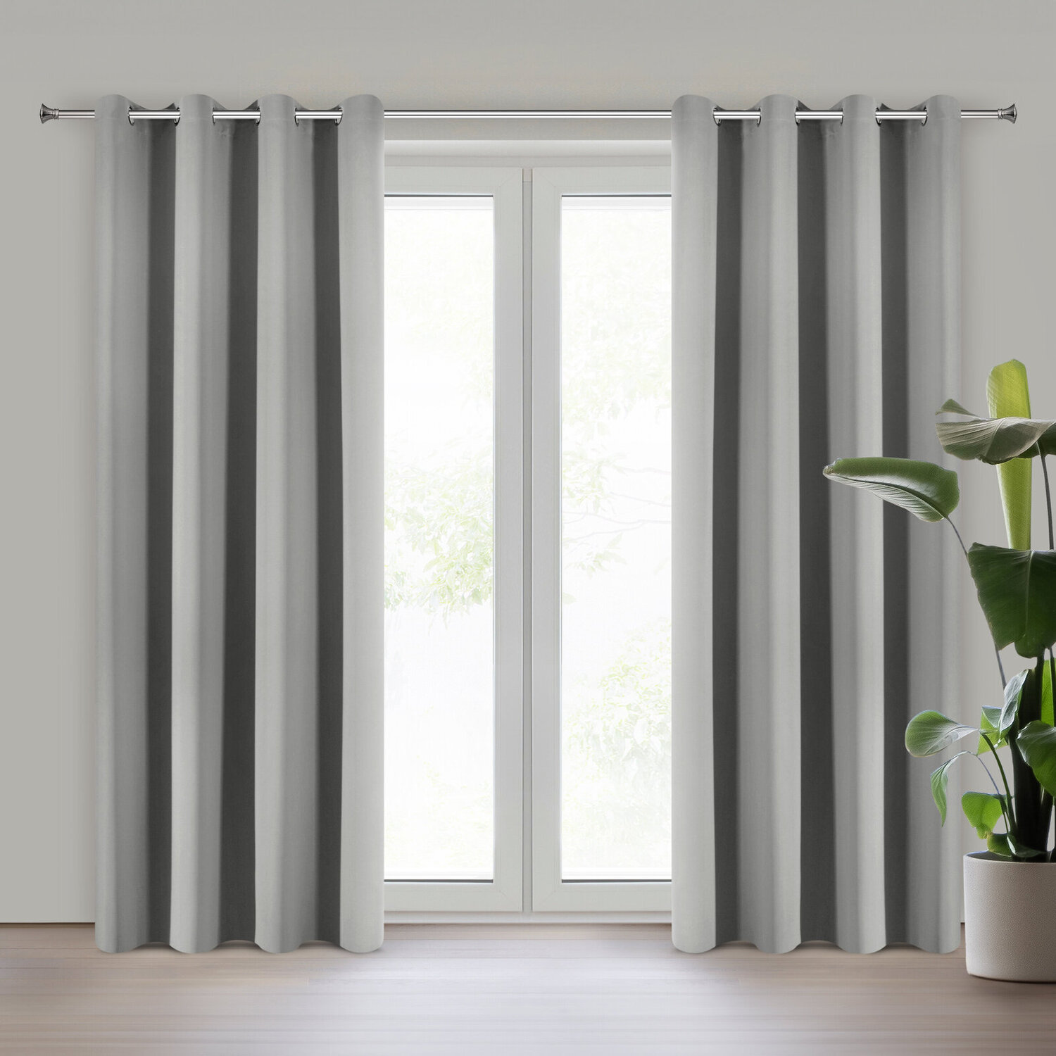 Záves NERISA na krúžkoch 140x250cm strieborný 140x250