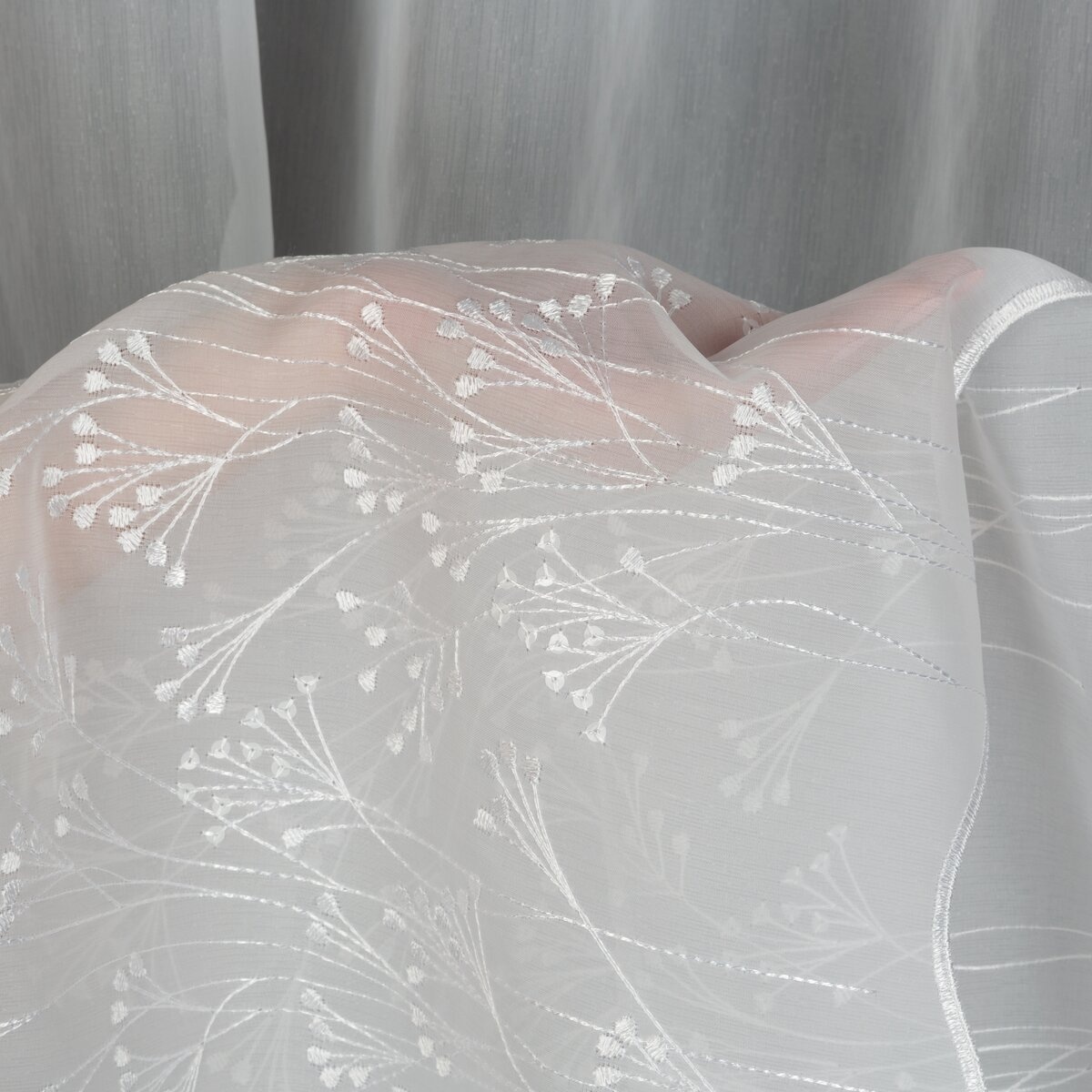 Záclona metráž 33593 biela, 280cm 280